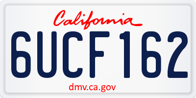 CA license plate 6UCF162