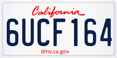 CA license plate 6UCF164