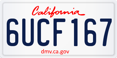 CA license plate 6UCF167