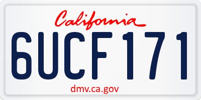 CA license plate 6UCF171