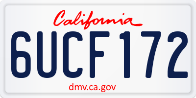 CA license plate 6UCF172