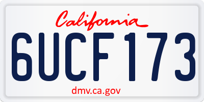 CA license plate 6UCF173