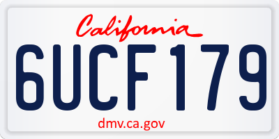 CA license plate 6UCF179