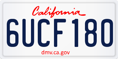 CA license plate 6UCF180