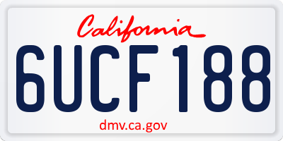 CA license plate 6UCF188