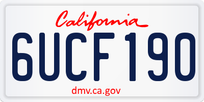 CA license plate 6UCF190