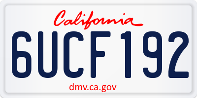 CA license plate 6UCF192