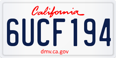 CA license plate 6UCF194