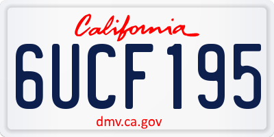 CA license plate 6UCF195