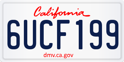 CA license plate 6UCF199
