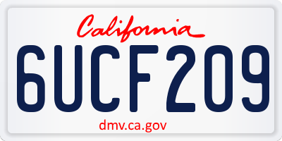 CA license plate 6UCF209