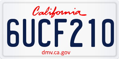 CA license plate 6UCF210