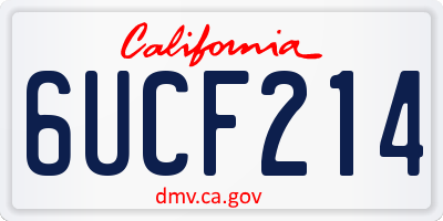 CA license plate 6UCF214