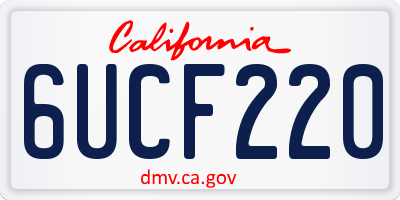 CA license plate 6UCF220