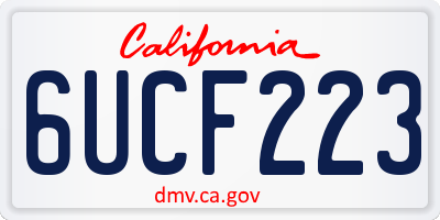 CA license plate 6UCF223
