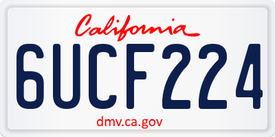 CA license plate 6UCF224