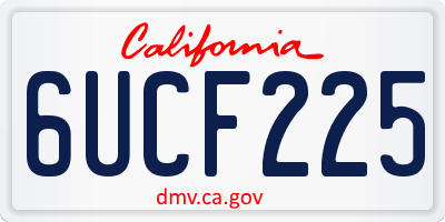 CA license plate 6UCF225