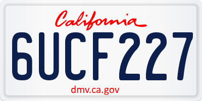 CA license plate 6UCF227