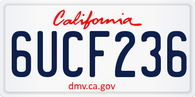 CA license plate 6UCF236