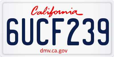 CA license plate 6UCF239