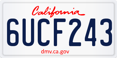 CA license plate 6UCF243