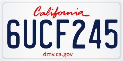 CA license plate 6UCF245