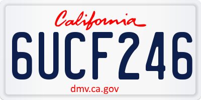 CA license plate 6UCF246