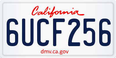 CA license plate 6UCF256