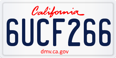 CA license plate 6UCF266