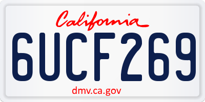 CA license plate 6UCF269