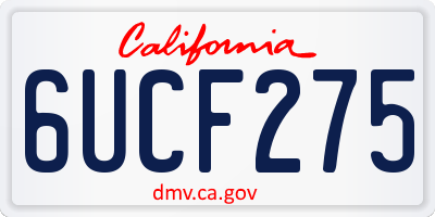 CA license plate 6UCF275