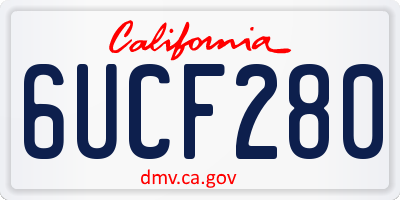 CA license plate 6UCF280
