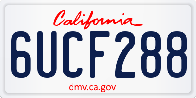 CA license plate 6UCF288