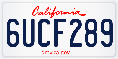CA license plate 6UCF289