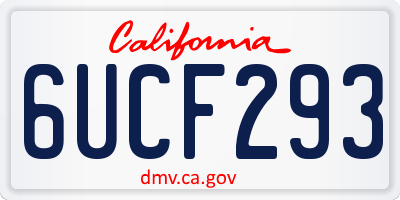 CA license plate 6UCF293