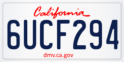 CA license plate 6UCF294