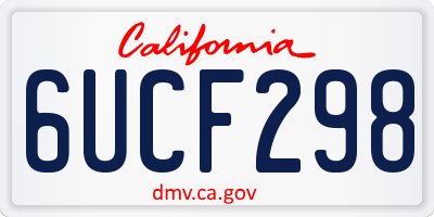 CA license plate 6UCF298