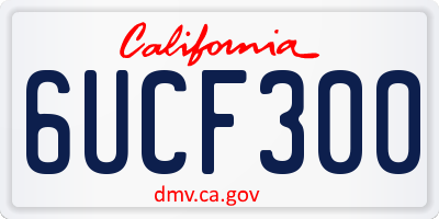 CA license plate 6UCF300