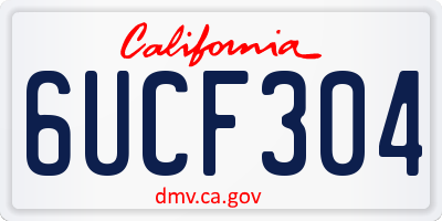 CA license plate 6UCF304
