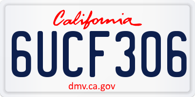 CA license plate 6UCF306