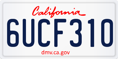 CA license plate 6UCF310