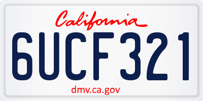 CA license plate 6UCF321