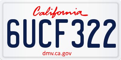 CA license plate 6UCF322