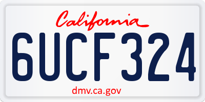 CA license plate 6UCF324