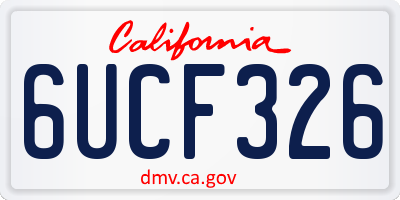 CA license plate 6UCF326