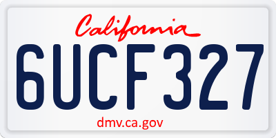 CA license plate 6UCF327
