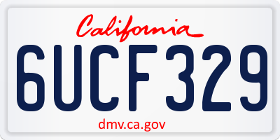 CA license plate 6UCF329