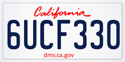 CA license plate 6UCF330