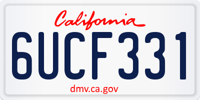 CA license plate 6UCF331