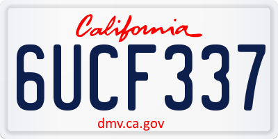 CA license plate 6UCF337